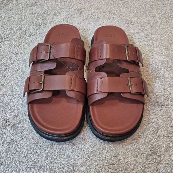UGG Men's Capitola Buckle Brown Slide Sandal Slipper Size 11 - Picture 2 of 5